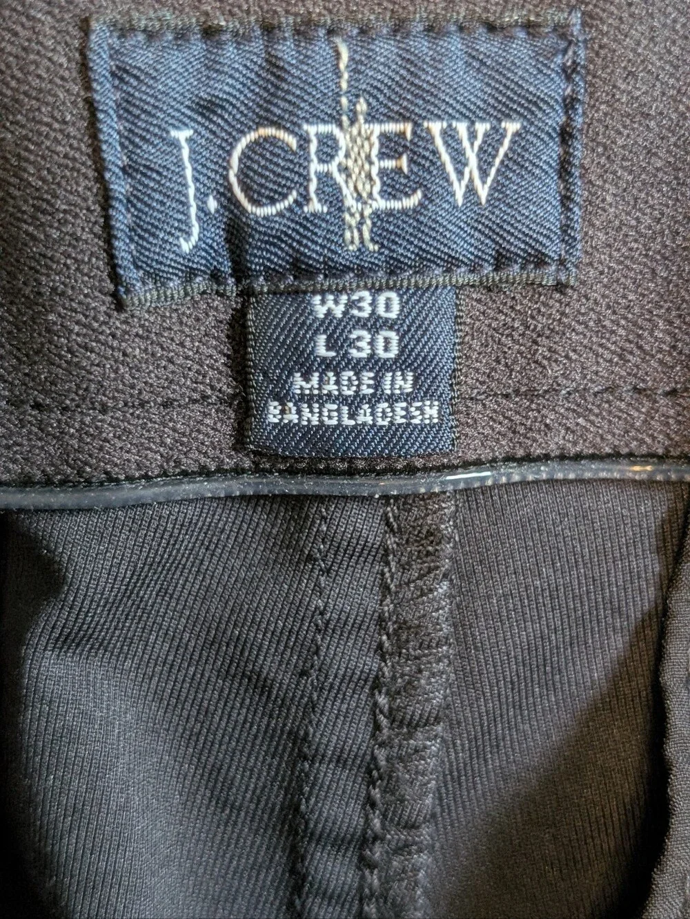 NWT J.Crew 484 Slim-Fit Black Chino Pants 4-Way Stretch Size 30x30